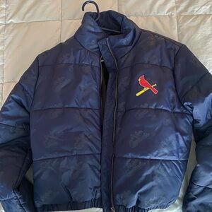 Women's St. Louis Cardinals Navy Blue Puffer Jacket Medium